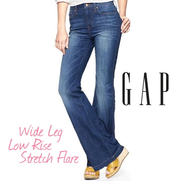 GAP Denim - Gap Low Rise Stretch Wide Leg Flare Sz 10 EUC A3